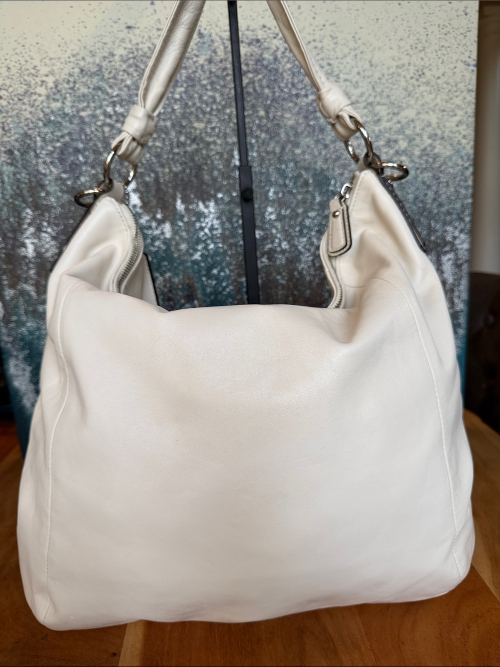 Coach Old Money Y2K 2010 Kristin Slouchy Off White Leather Hobo Bag VGUC - Picture 6 of 16